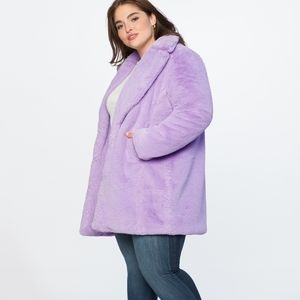 Eloquii Lilac Faux Fur Coat